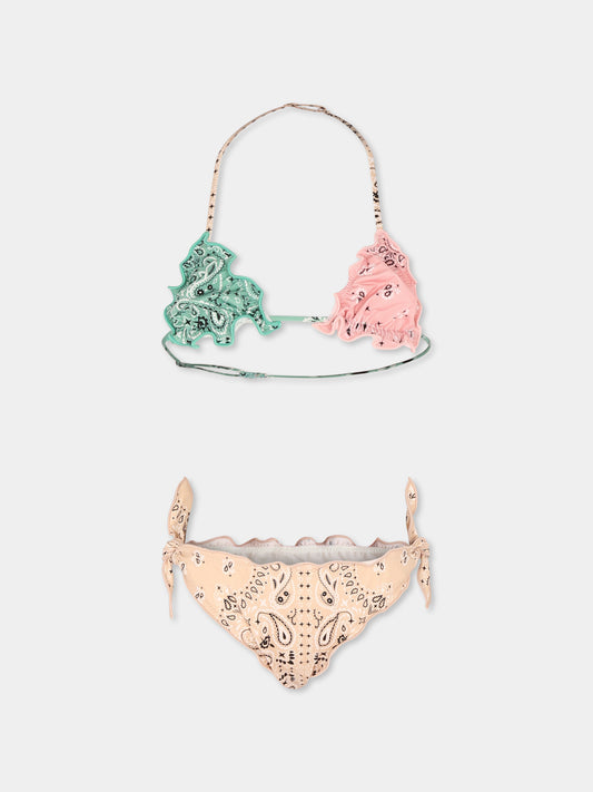 Bikini multicolore pour fille avec imprimé paislyey