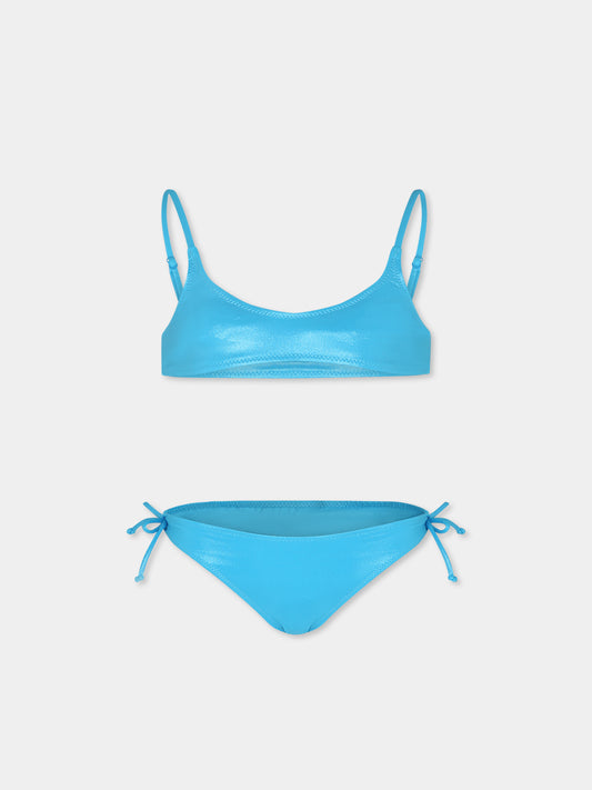 Bikini bleu clair pour fille avec logo
