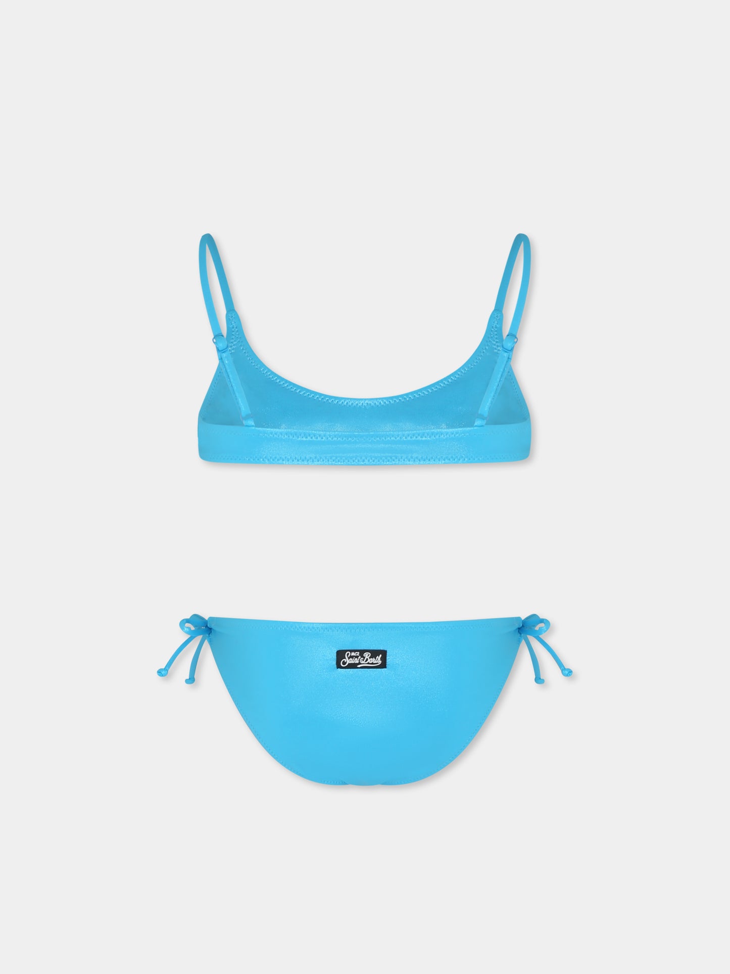 Bikini bleu clair pour fille avec logo