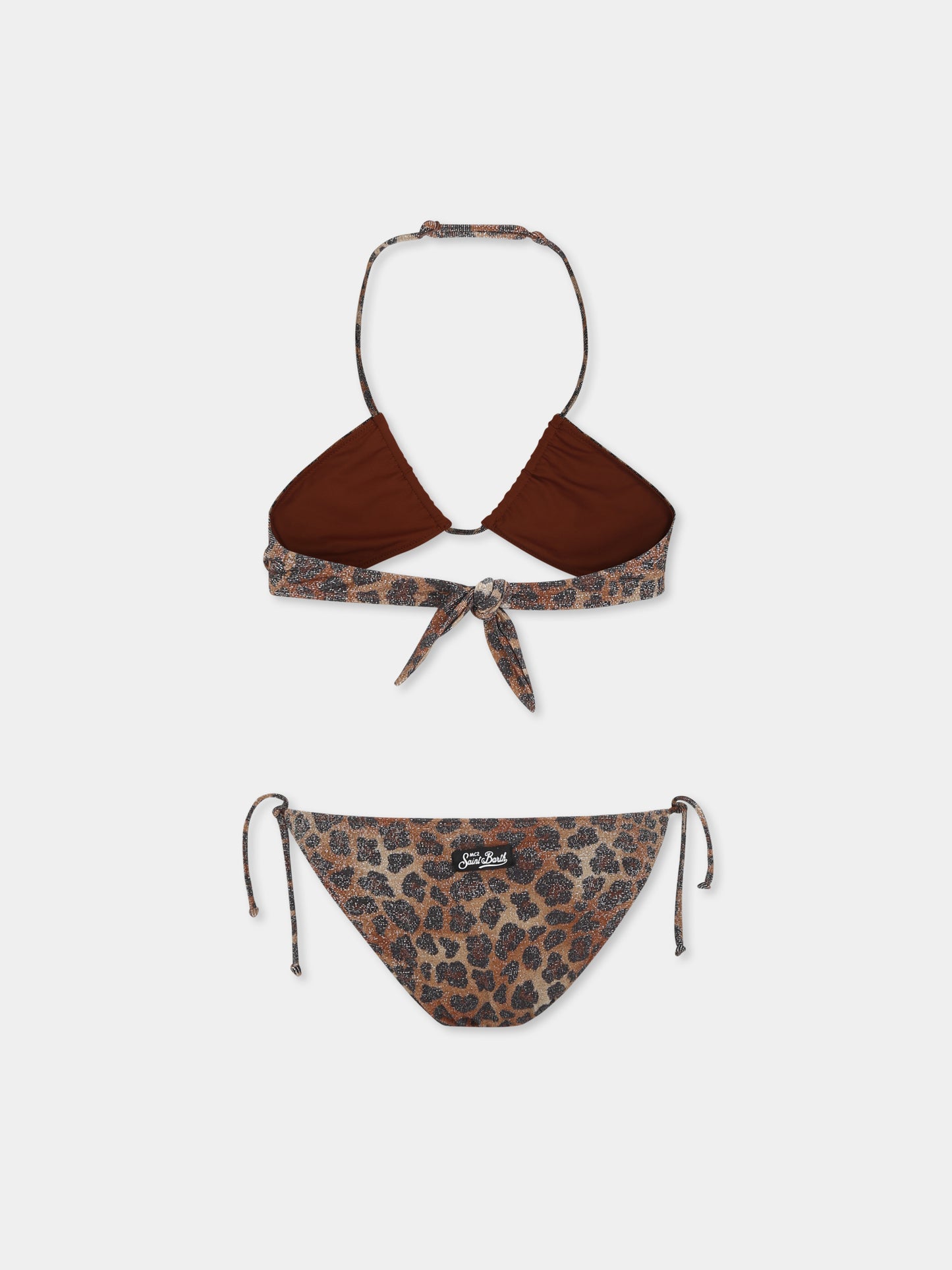 Bikini marrone per bambina con stampa animalier,Mc2 Saint Barth,ARY00002 01433H
