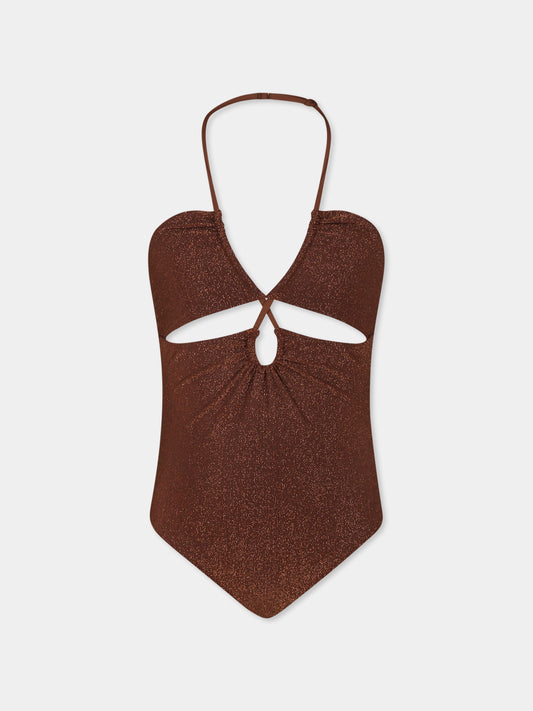 Maillot de bain marron pour fille