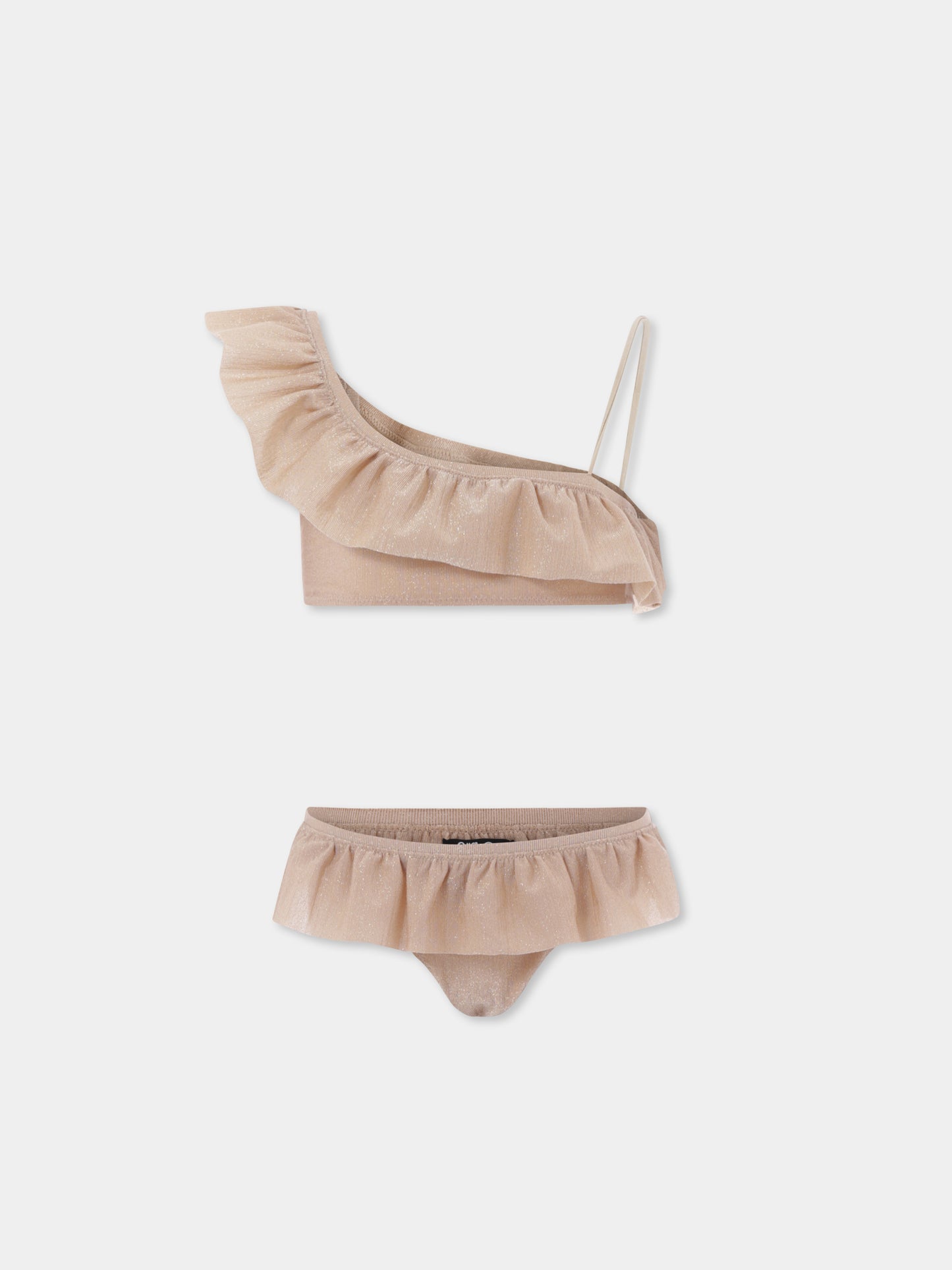 Bikini doré pour fille avec logo