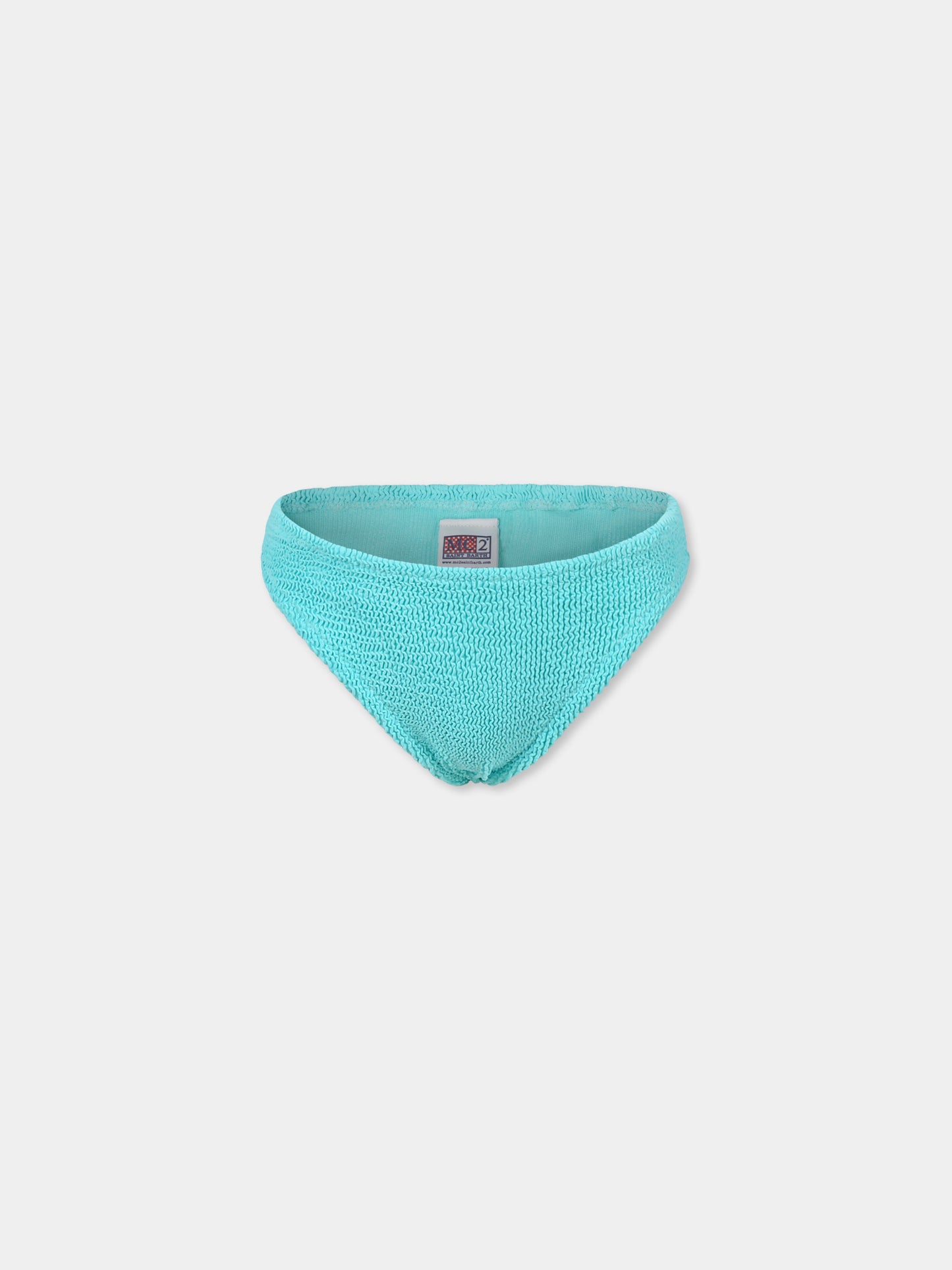 Slip de bain vert pour fille avec nœud