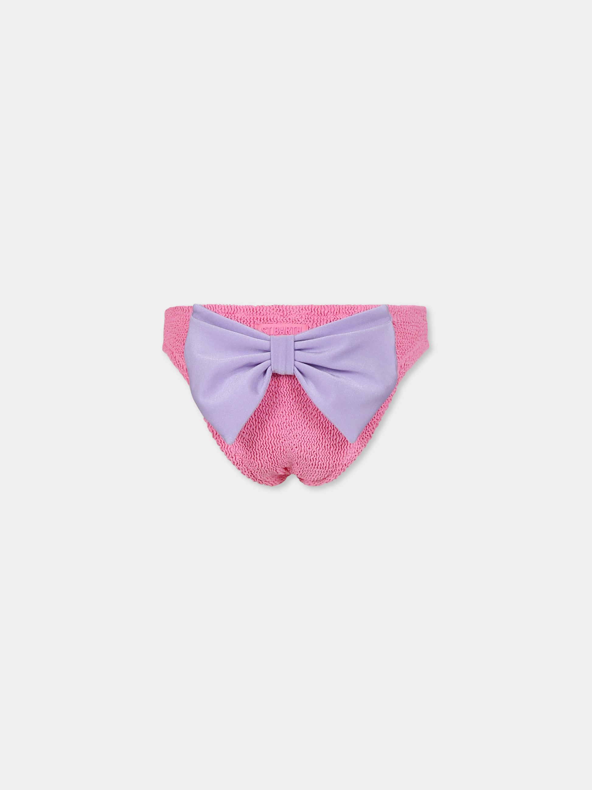 Slip mare rosa per bambina con fiocco,Mc2 Saint Barth,MAD0002 00296H