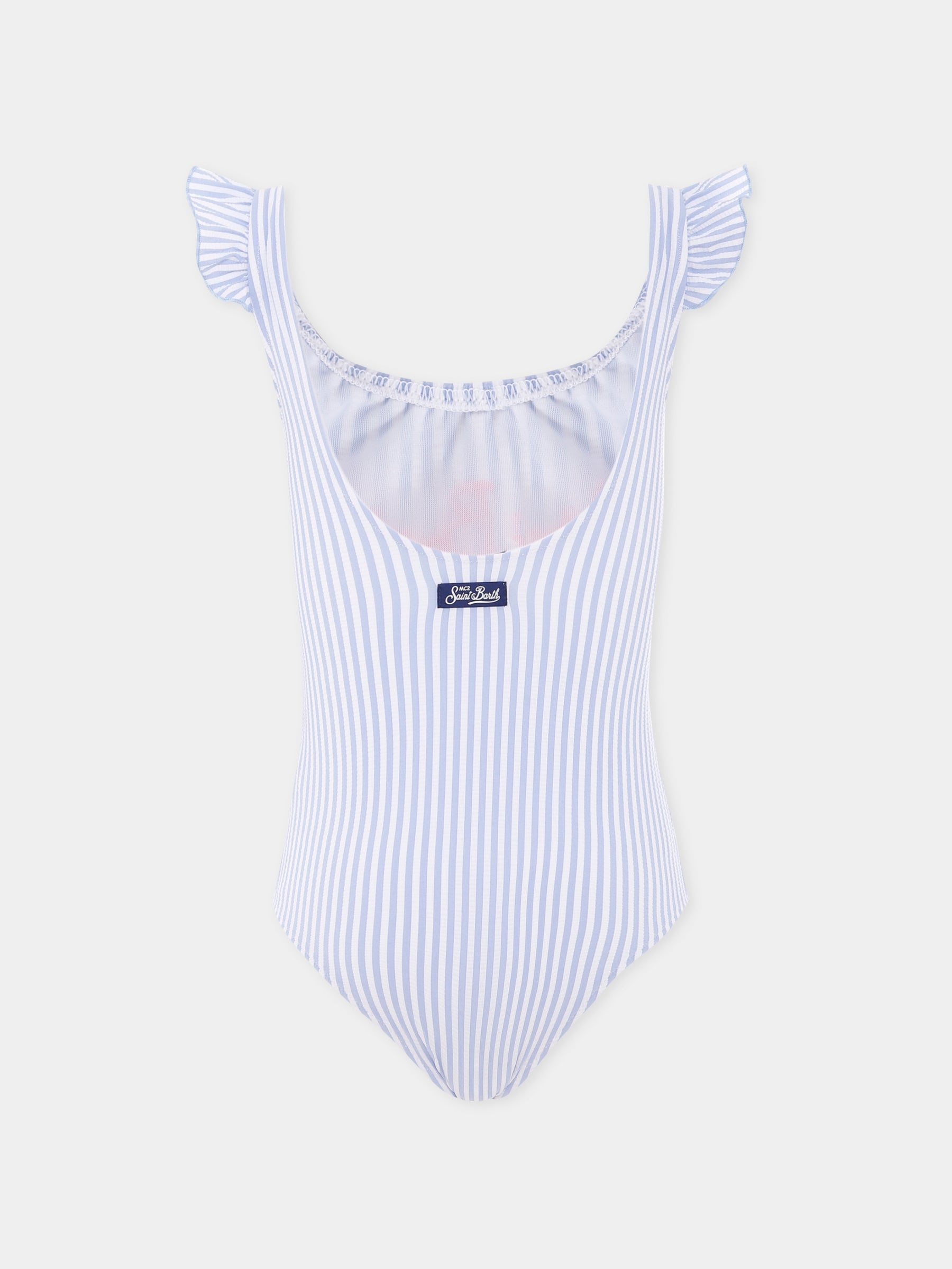 Costume intero celeste per bambina con logo,Mc2 Saint Barth,TILD0001 04264H
