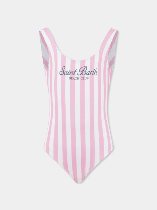 Costume intero rosa per bambina con logo,Mc2 Saint Barth,CARA001 03758H