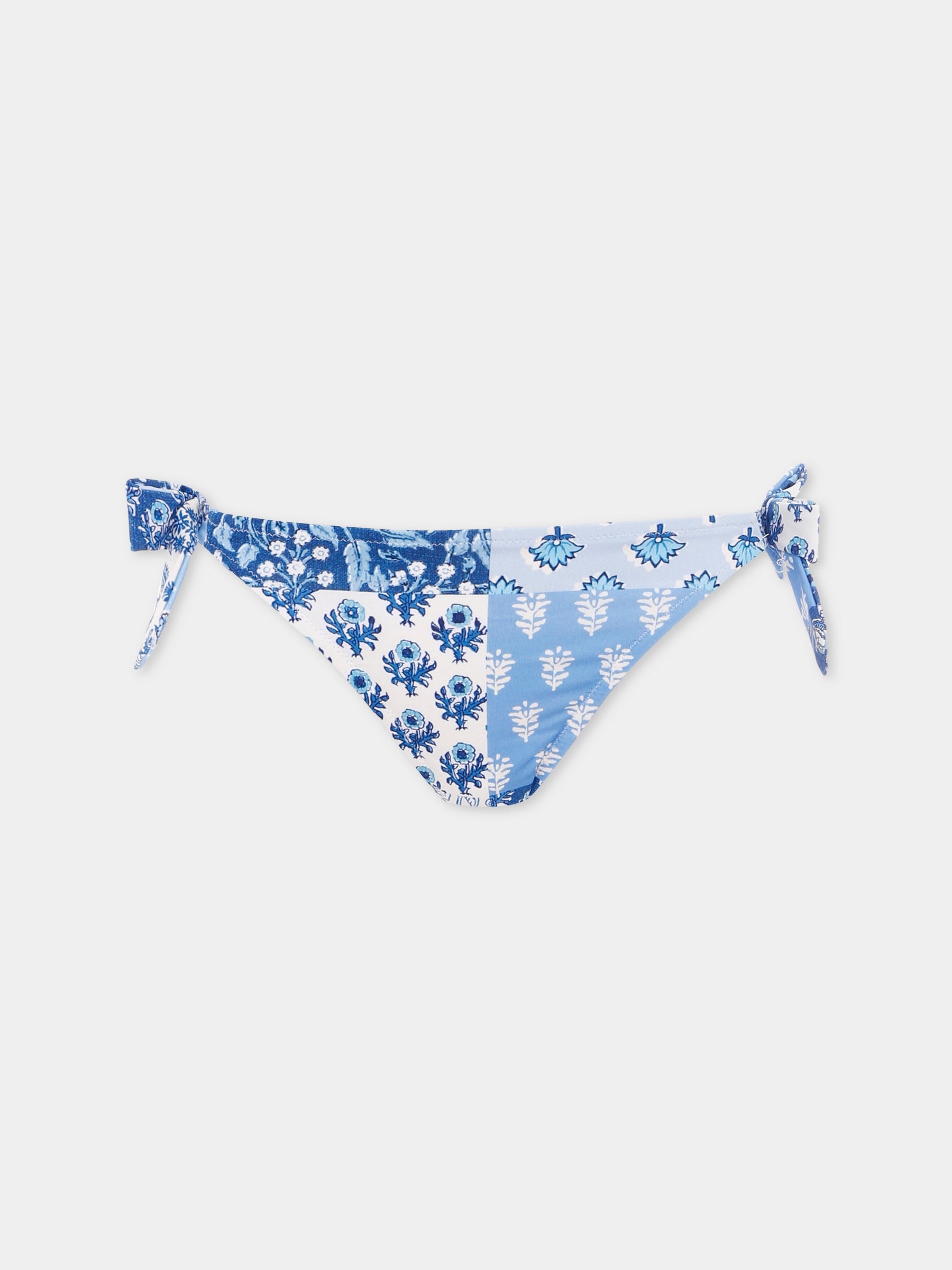 Slip mare celeste per bambina con stampa floreale,Mc2 Saint Barth,ZIP0001 01021H