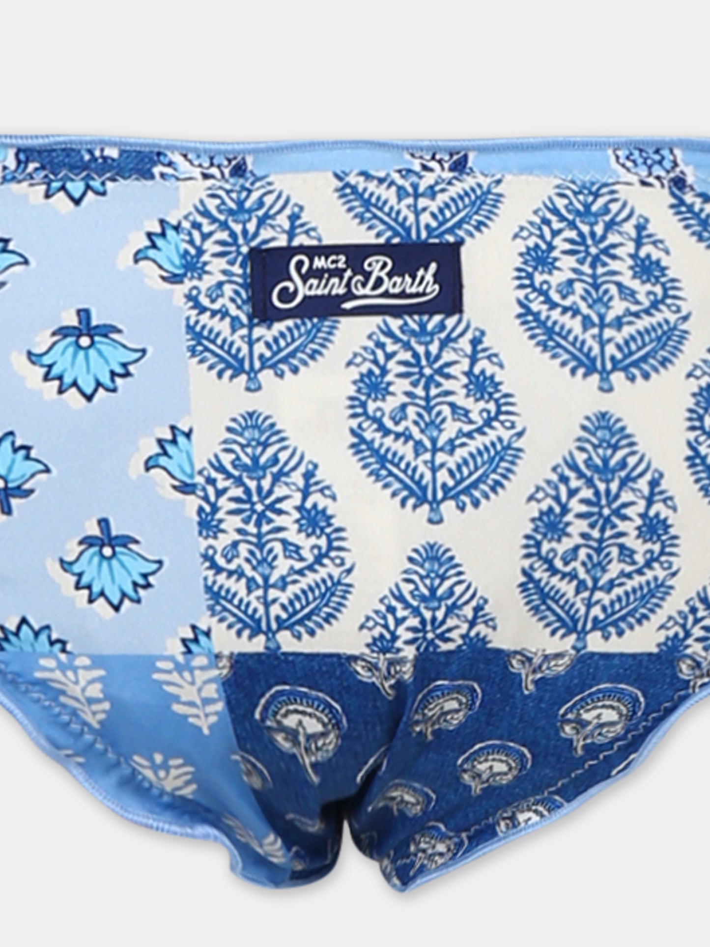 Bikini bleu clair pour fille avec imprimé floral