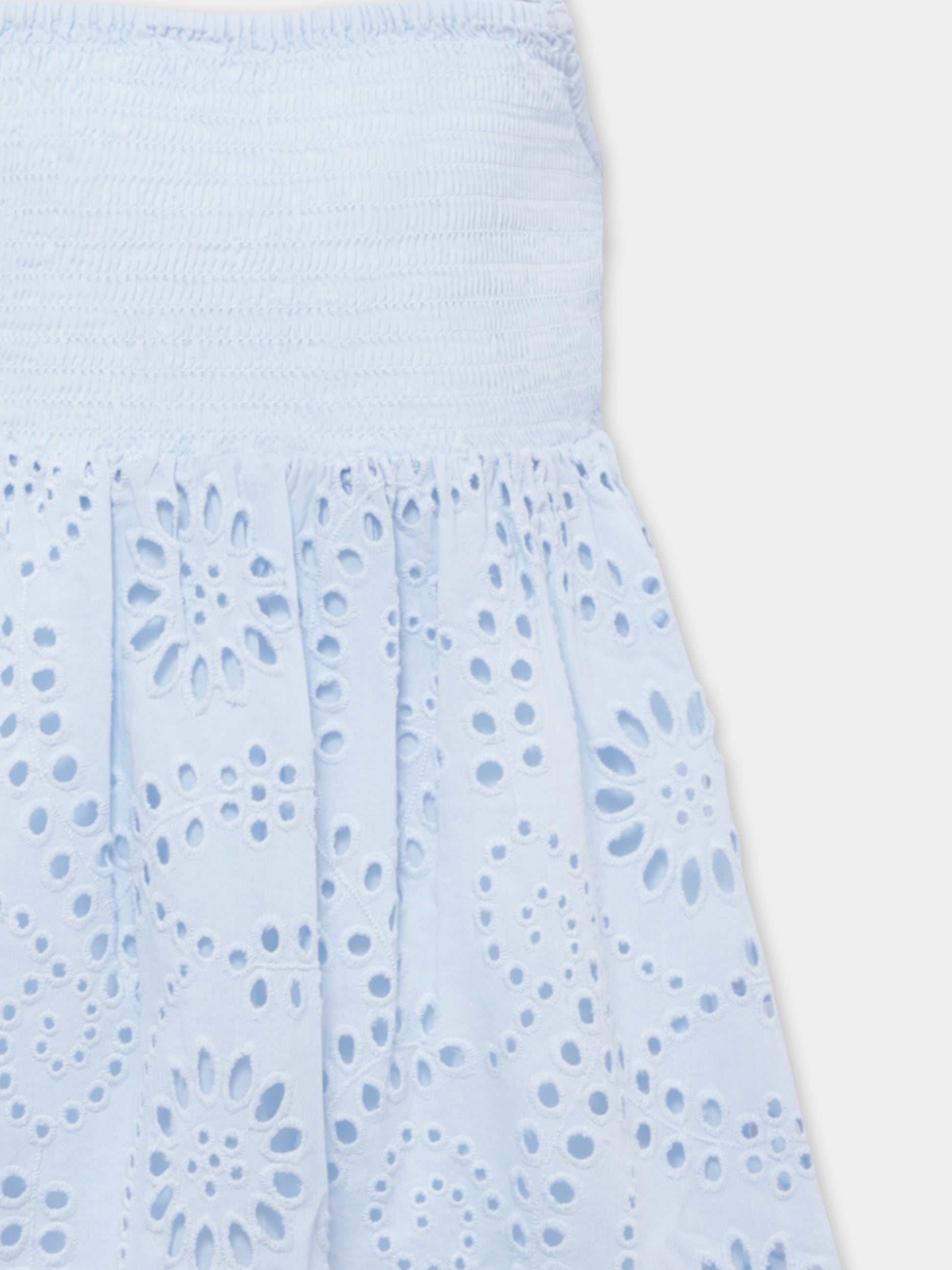 Vestito celeste per bambina con fiori,Mc2 Saint Barth,MKI0001 04076H