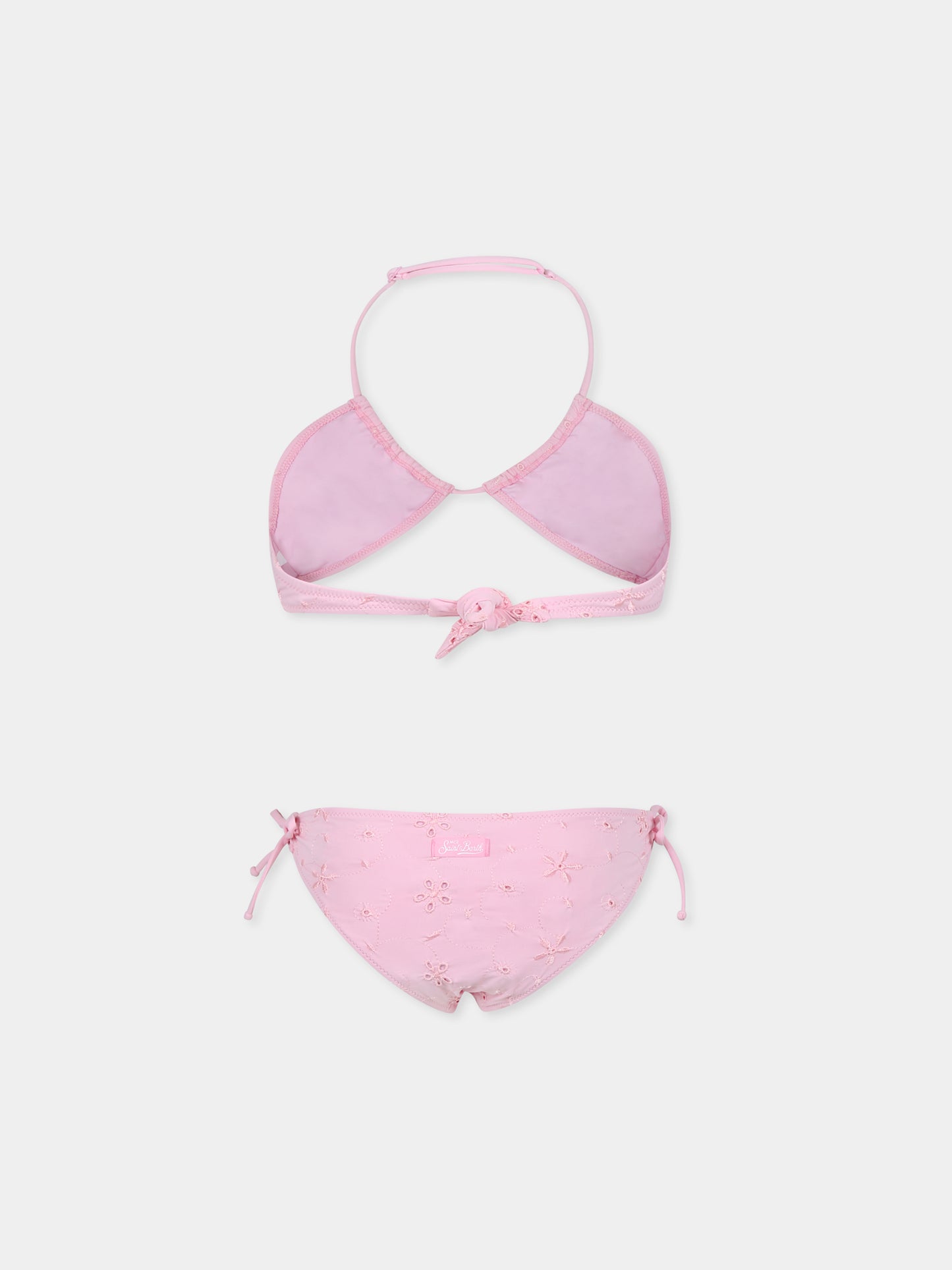 Bikini rose pour fille avec fleurs