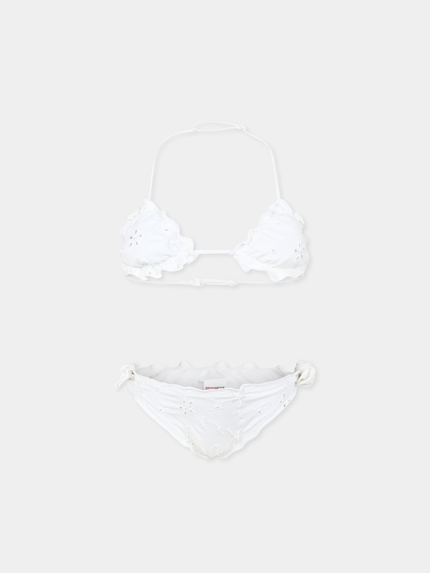 Bikini blanc pour fille avec fleurs