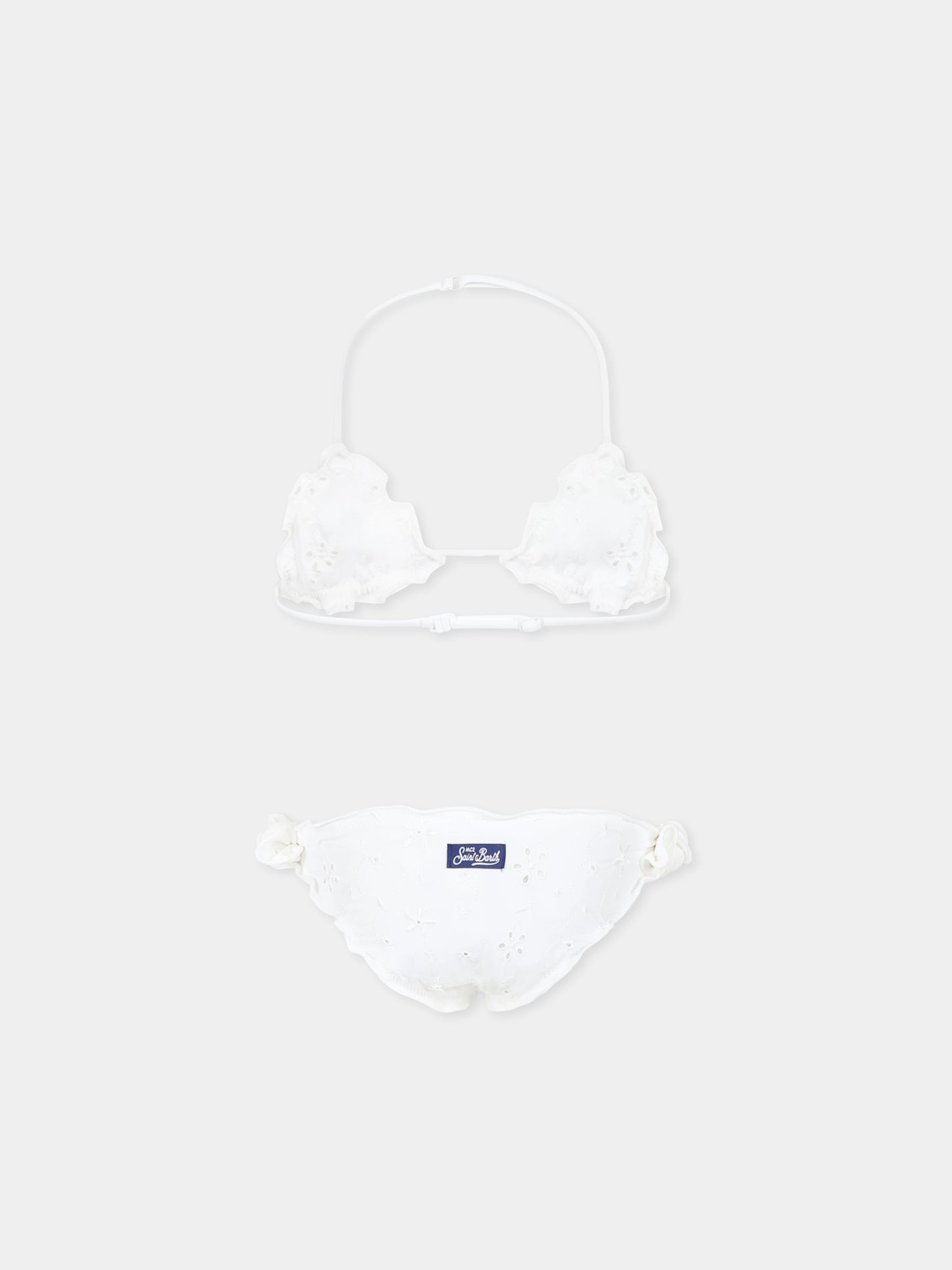 Bikini blanc pour fille avec fleurs
