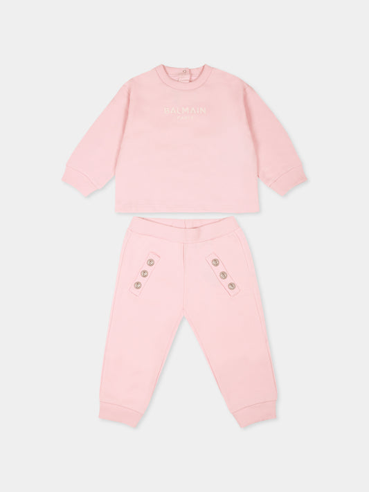 Ensemble rose pour bébé fille avec logo