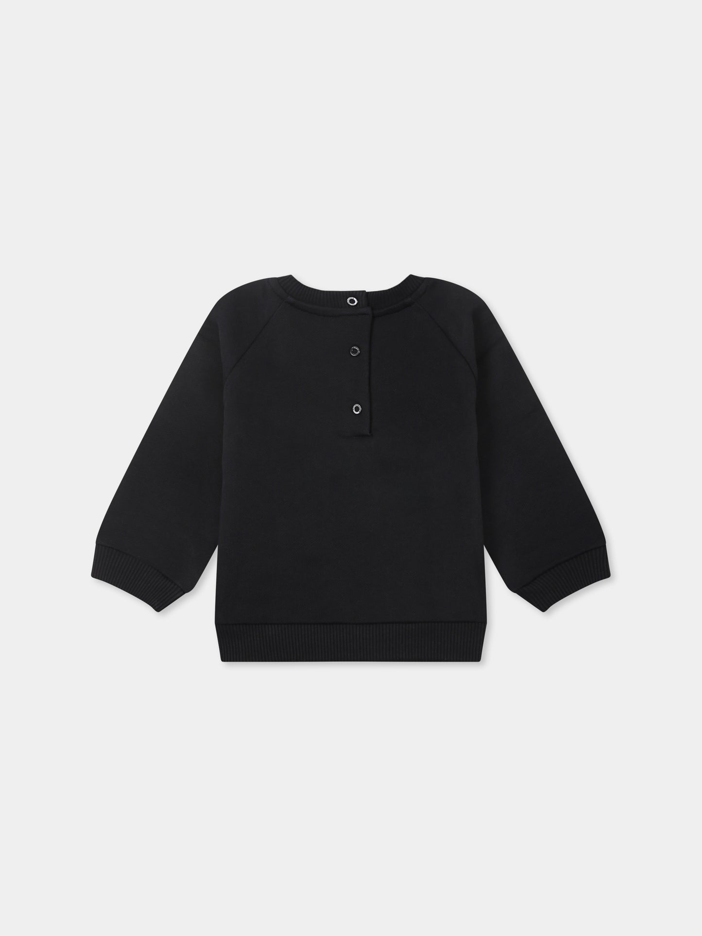 Felpa nera per neonati con logo,Balmain Kids,BU4500 Z1753 930AG