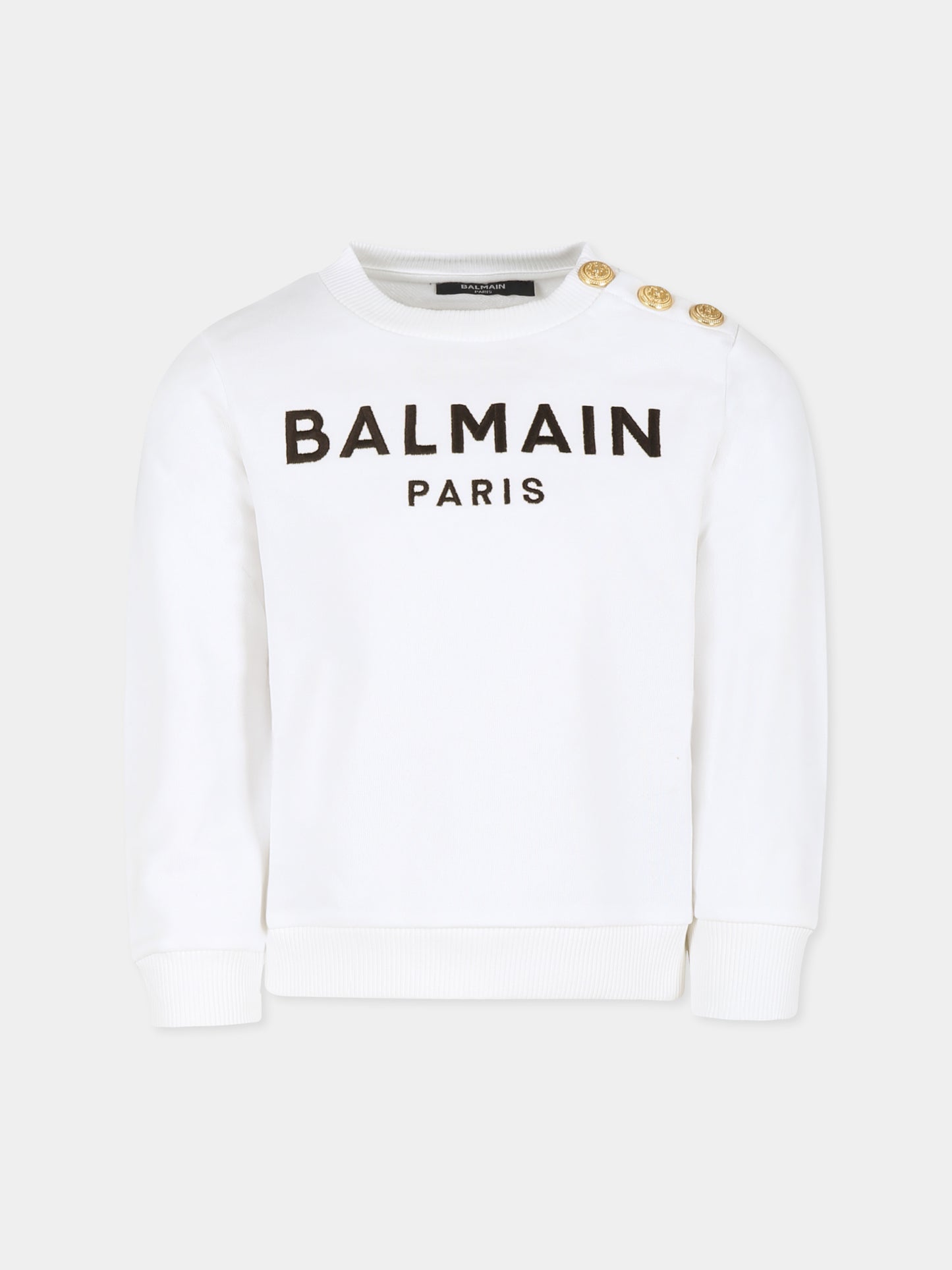 Sweat blanc pour fille avec logo