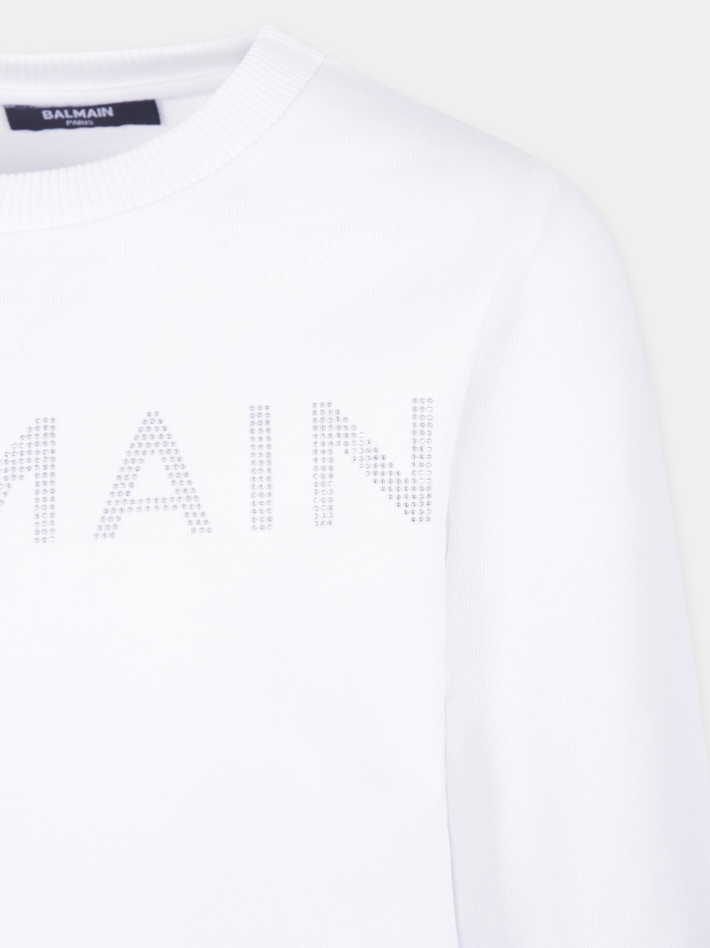 Sweat blanc pour fille avec logo