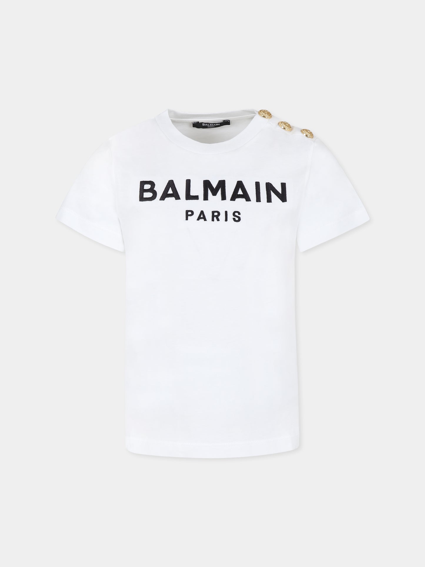 T-shirt blanc pour fille avec logo