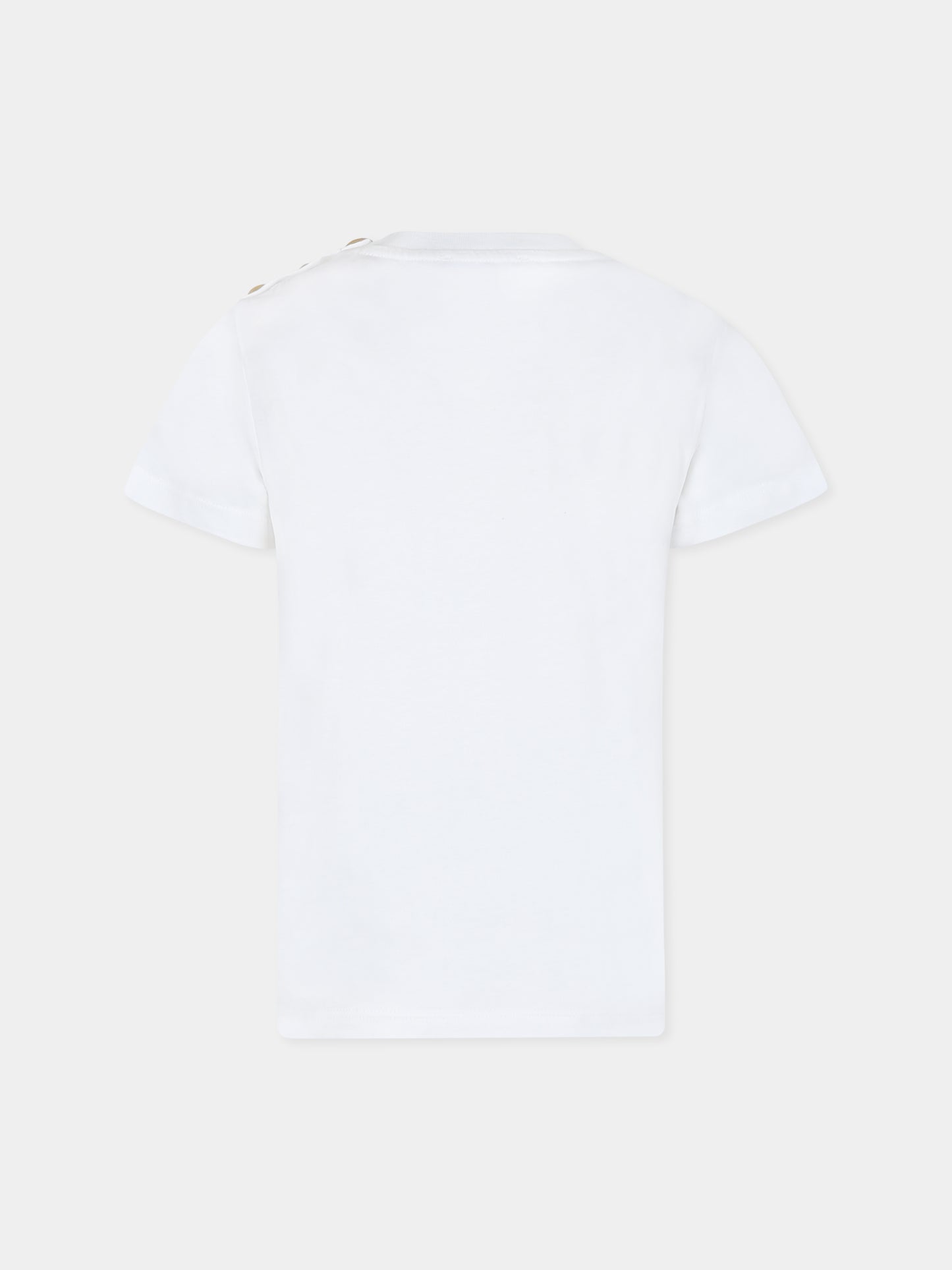 T-shirt blanc pour fille avec logo