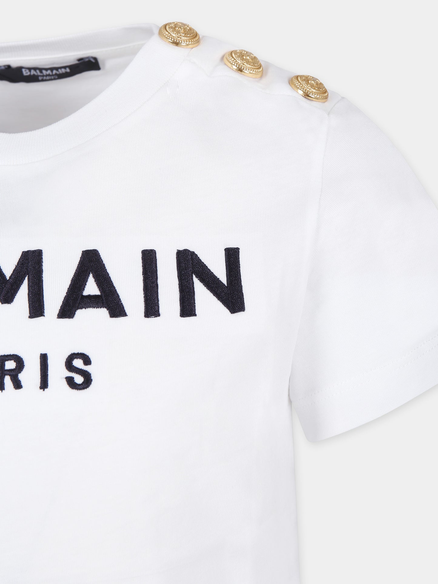 T-shirt blanc pour fille avec logo