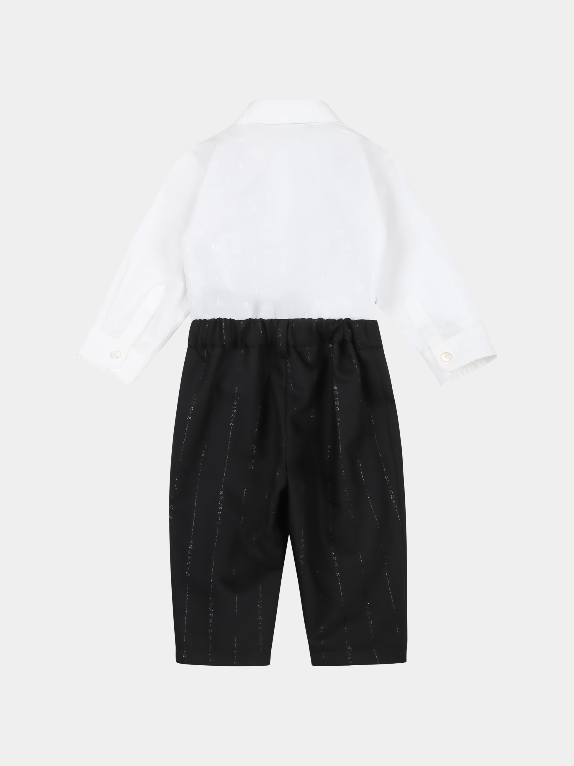 Completo nero per neonato con logo,Balmain Kids,BUA52B I0195 930BC