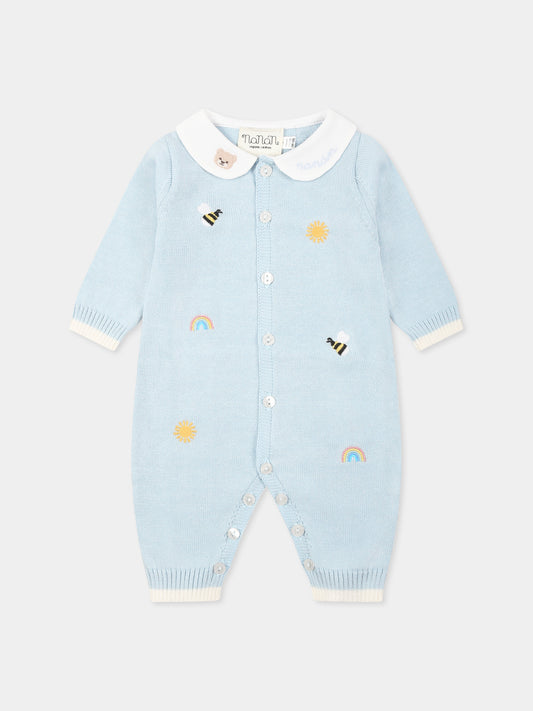 Combinaison bleu clair pour bébé garçon avec abeilles