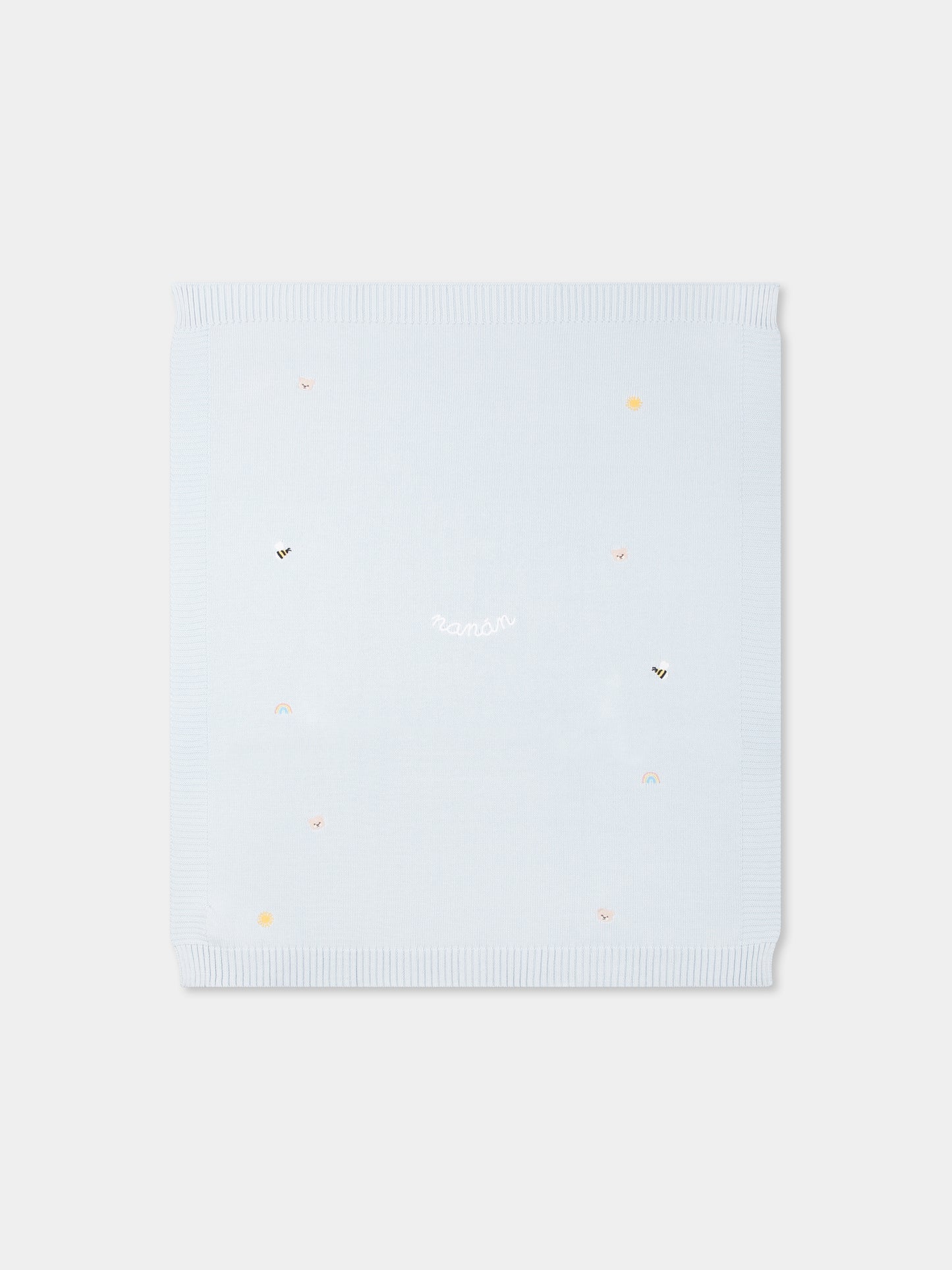 Couverture bleu clair pour bébé garçon avec abeilles
