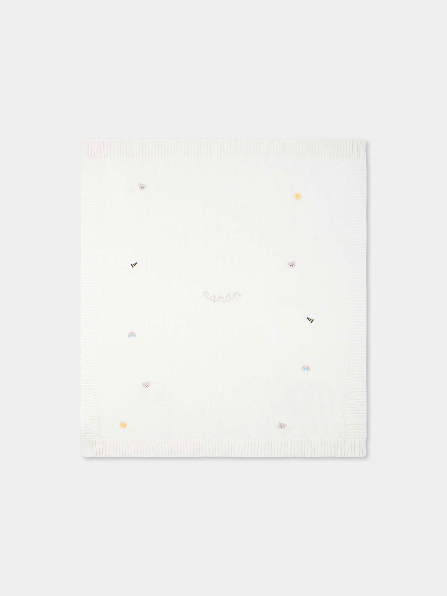 Couverture ivoire pour bébé enfants avec abeilles