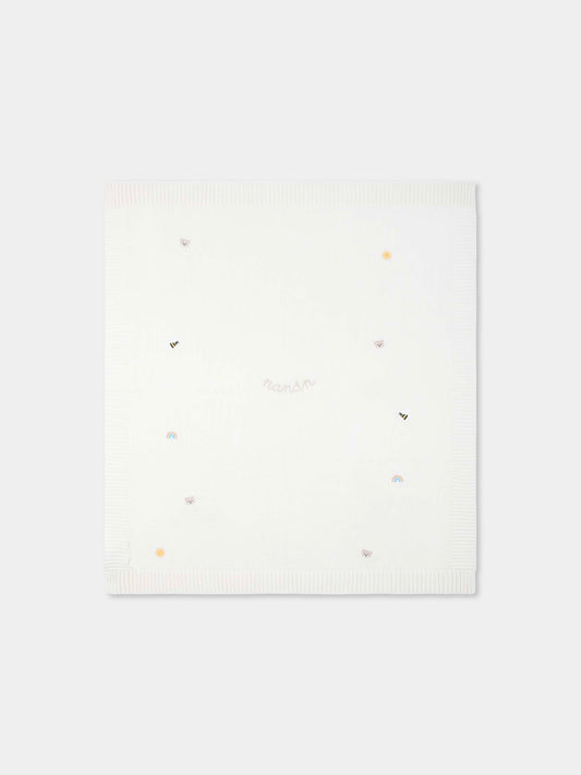 Couverture ivoire pour bébé enfants avec abeilles