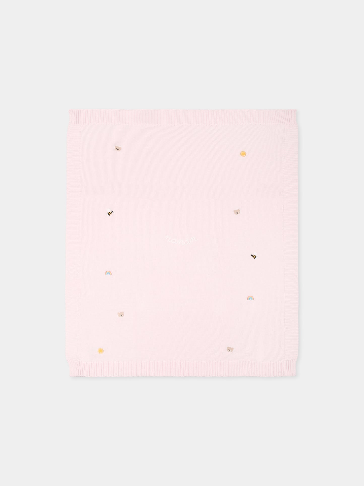 Couverture rose pour bébé fille avec abeilles