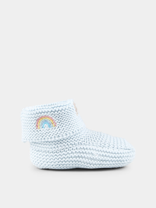 Chaussons bleu clair pour bébé garçon avec abeilles