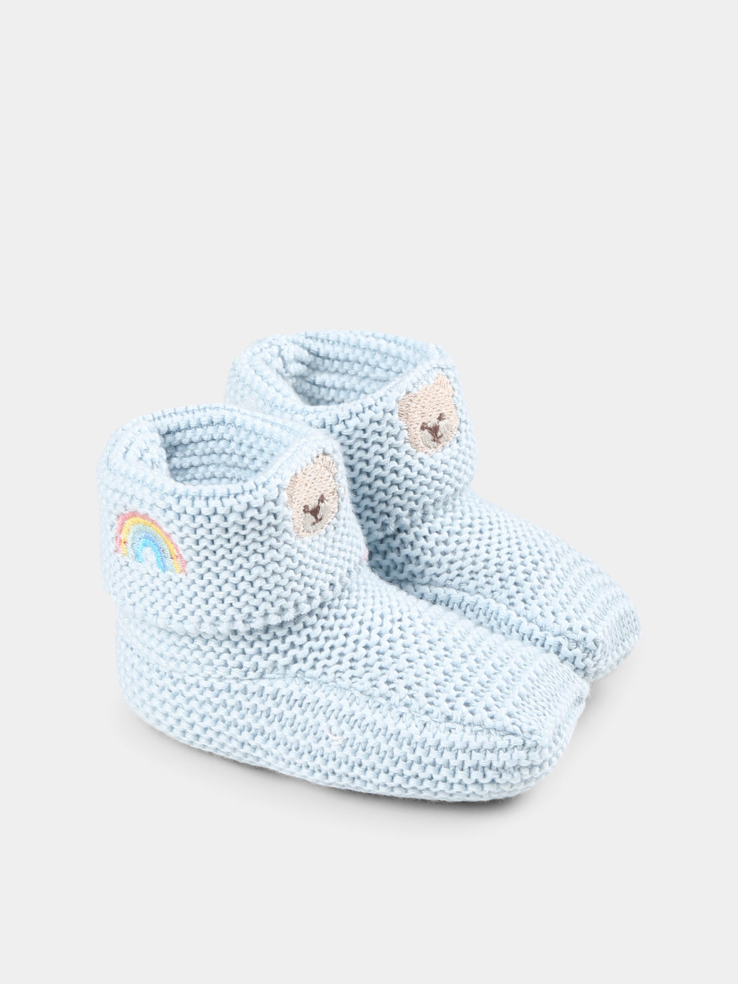 Chaussons bleu clair pour bébé garçon avec abeilles