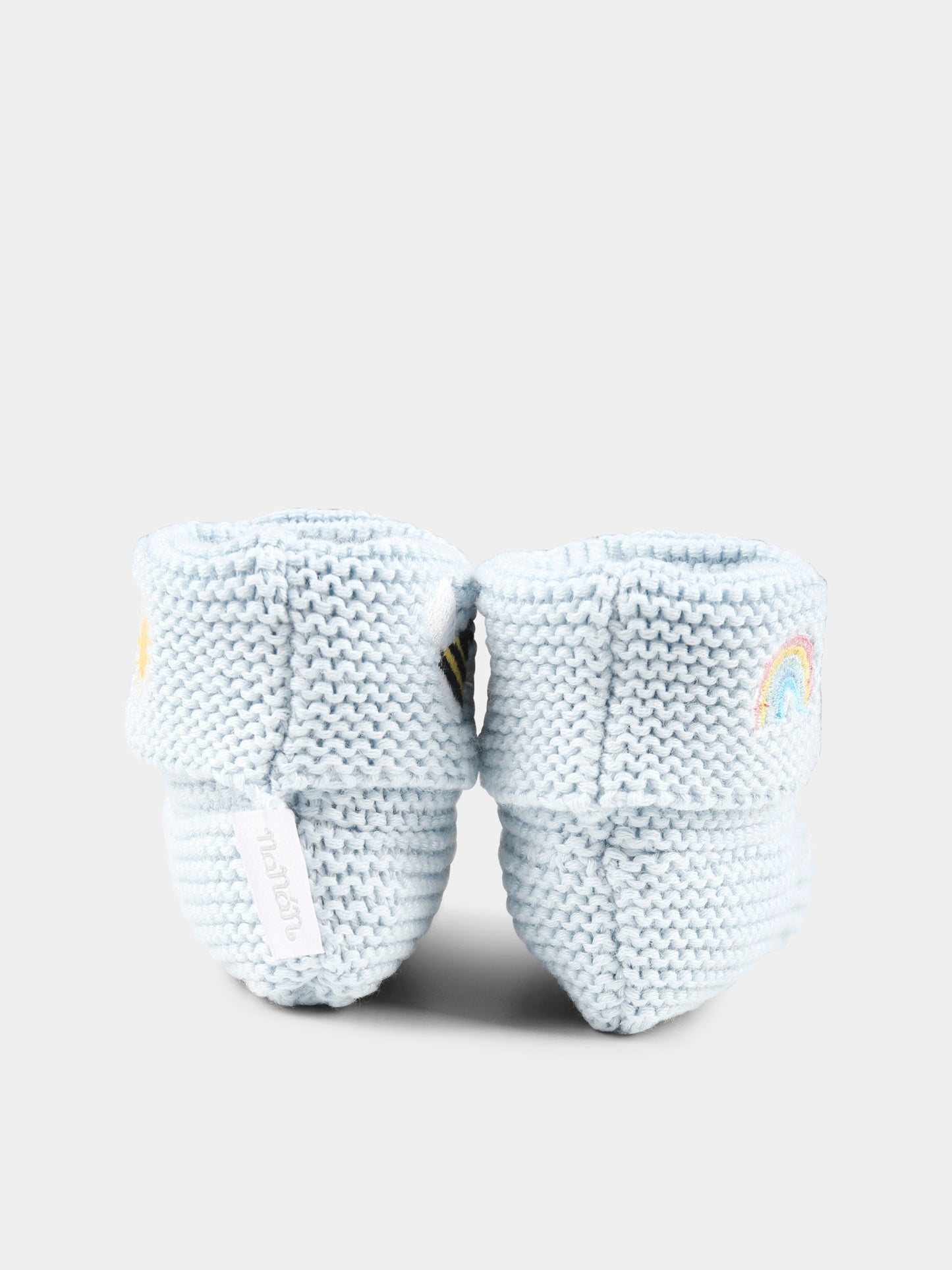 Chaussons bleu clair pour bébé garçon avec abeilles
