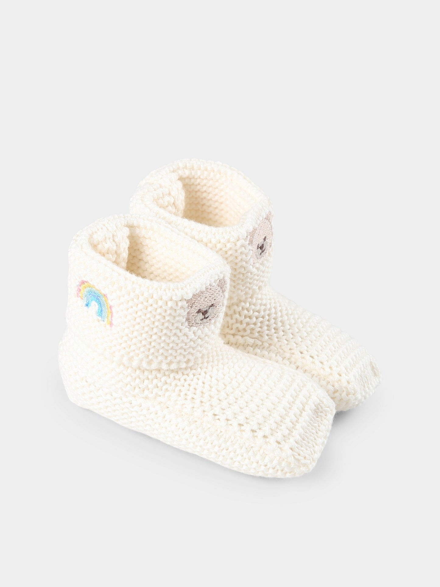 Chaussons ivoire pour bébé enfants avec abeilles