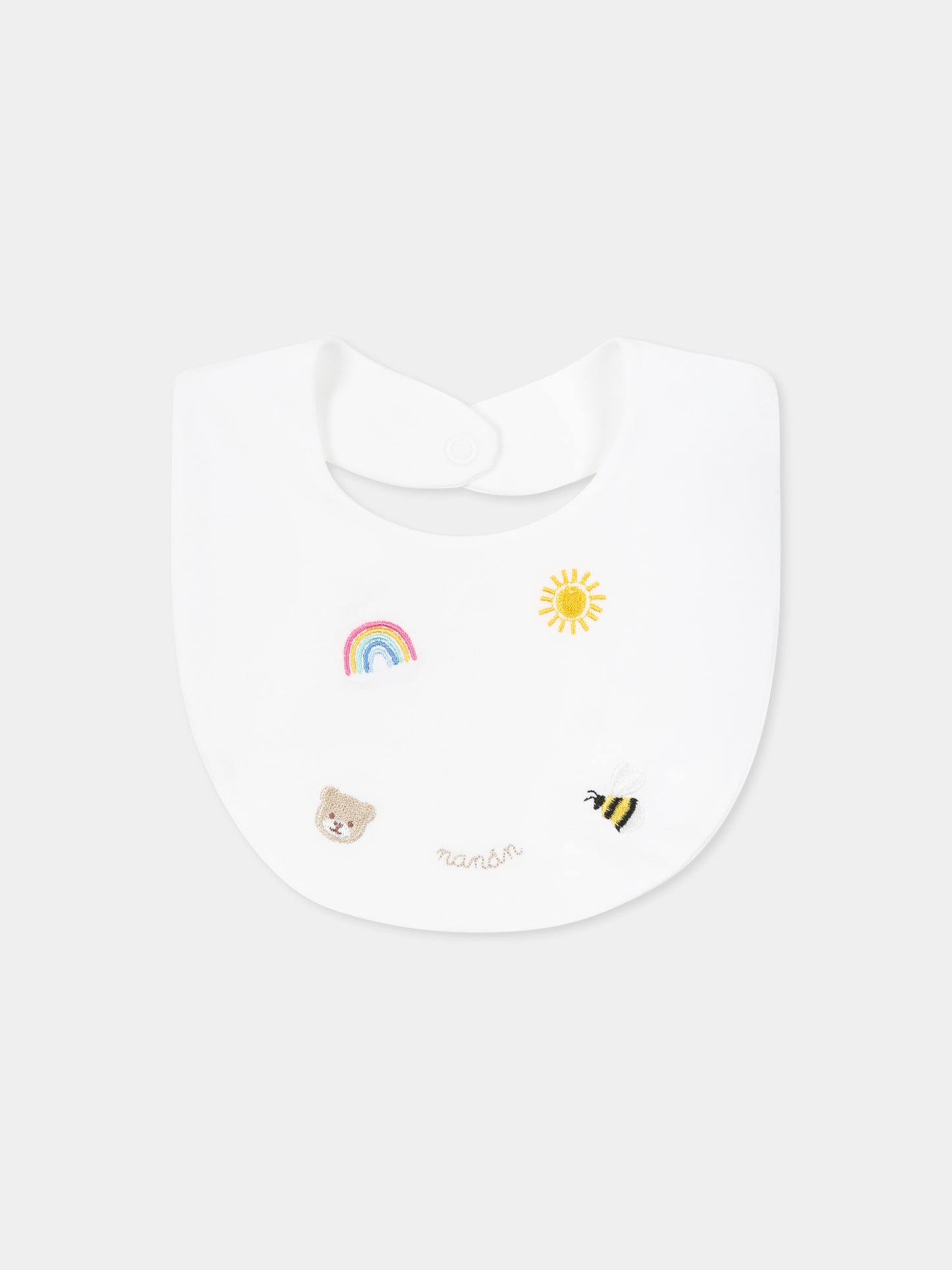 Bavoir blanc pour bébé enfants avec abeille