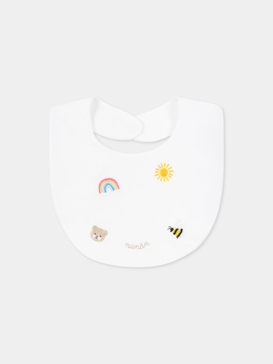 Bavoir blanc pour bébé enfants avec abeille