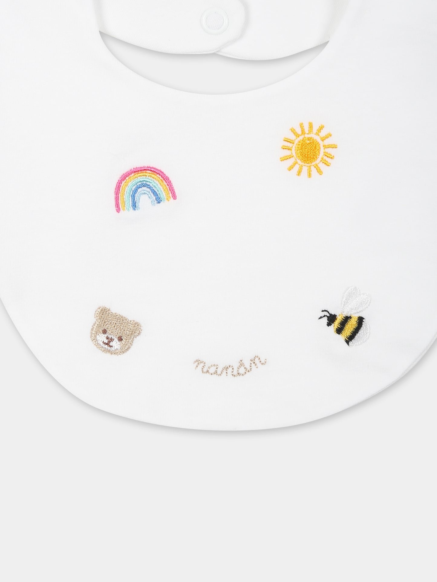 Bavoir blanc pour bébé enfants avec abeille