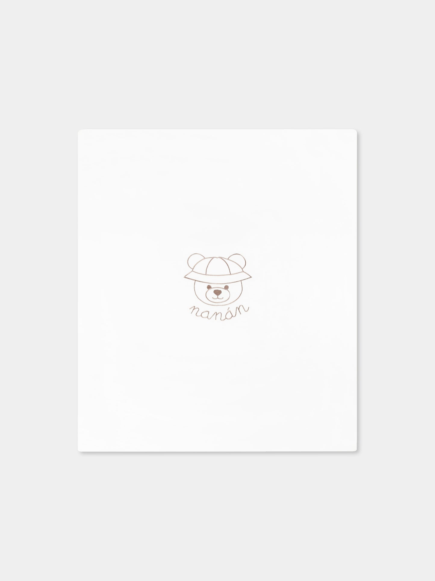 Couverture blanche pour bébé garçon avec ours