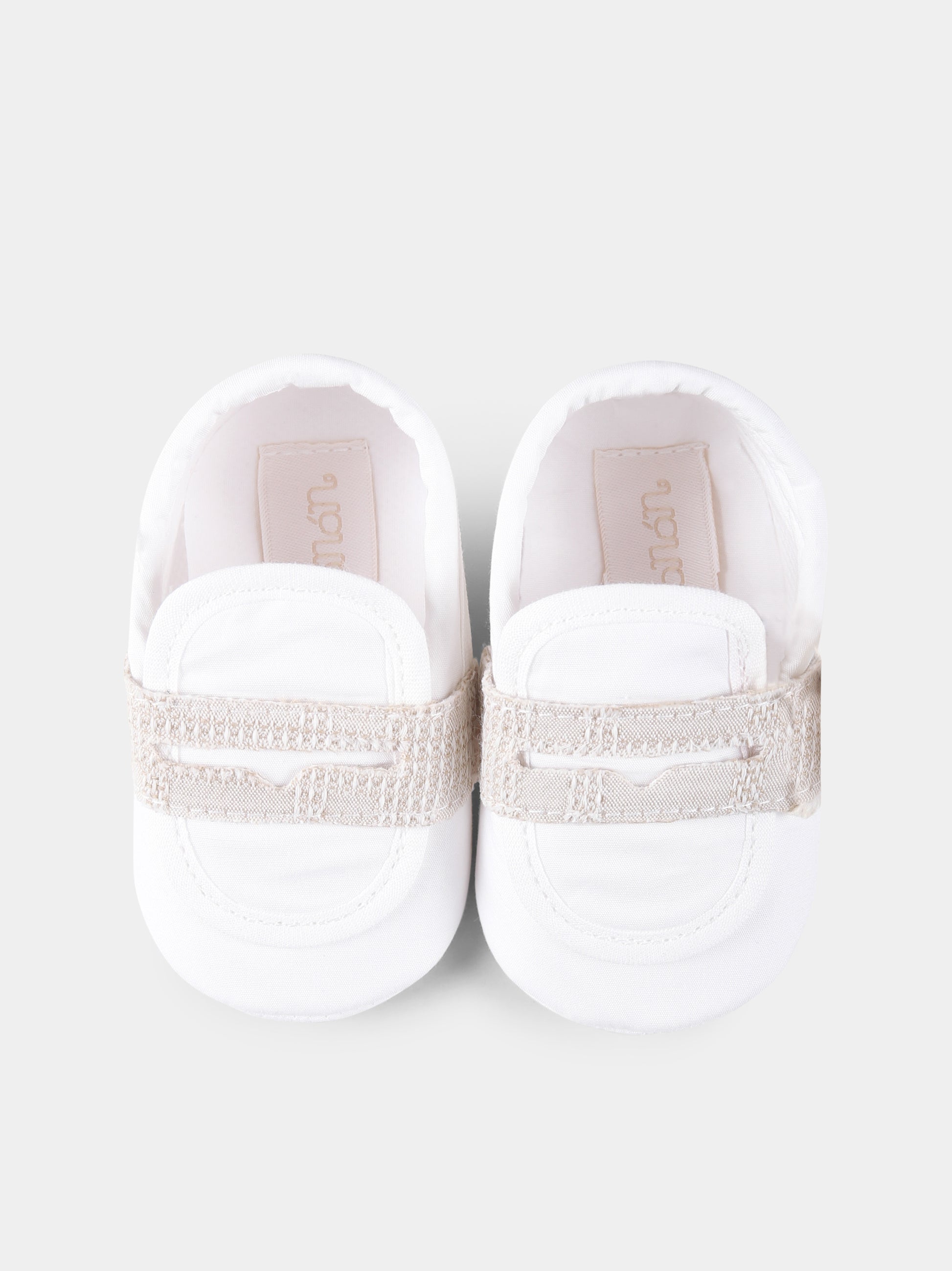 Mocassini bianchi per neonato,Nanán,E25238BE