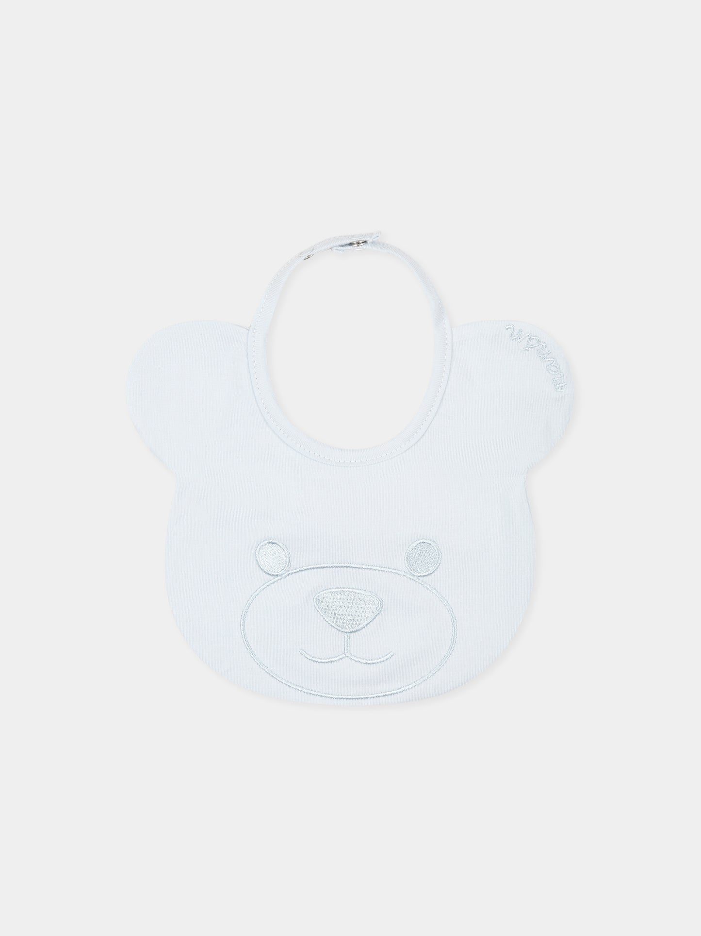 Bavoir bleu clair pour bébé garçon avce ours