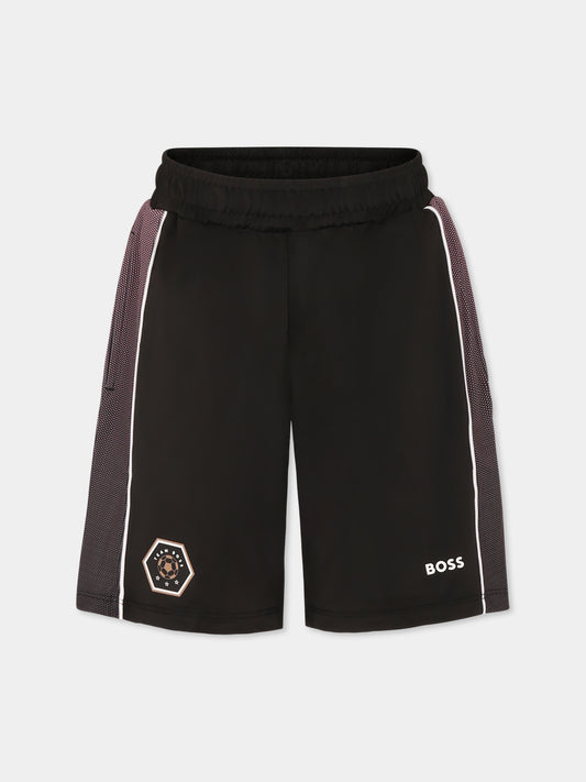 Shorst neri per bambino con logo,Boss,J52692 09B