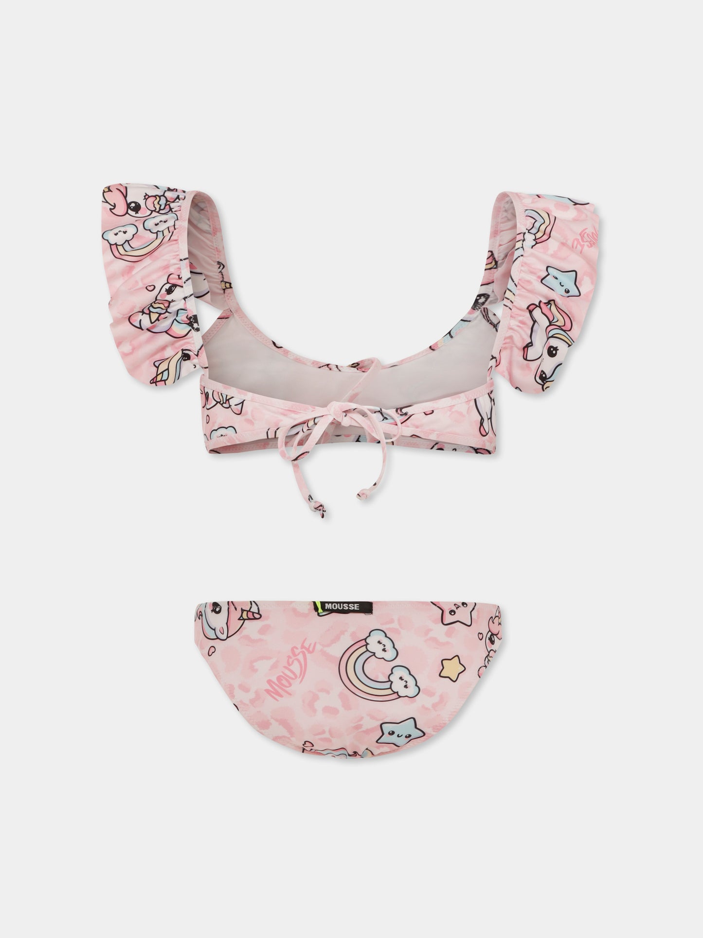 Bikini rose pour fille avec licorne