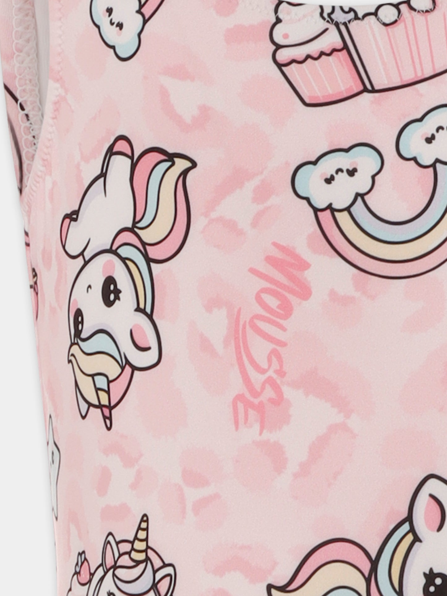 Maillot de bain rose pour fille avec licorne