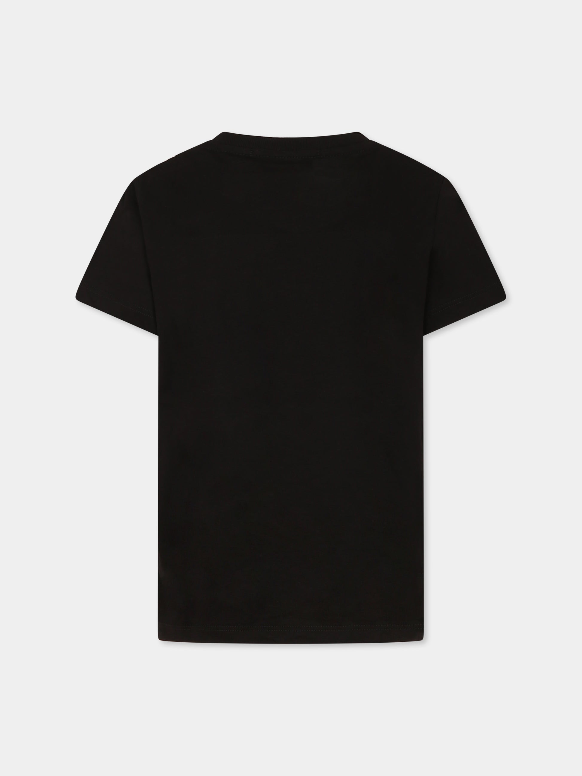 T-shirt nera per bambino con squalo,Mousse Kids,SKTS382B