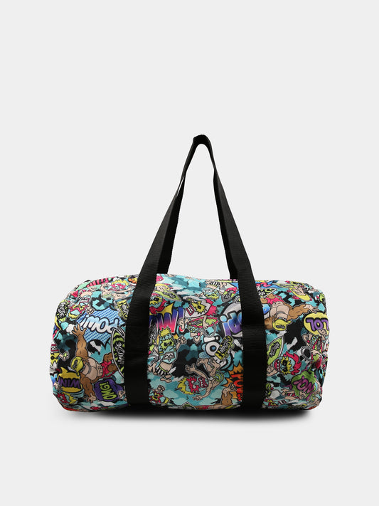 Borsa multicolor per bambino con scimmia e mostri maori,Mousse Kids,SKRB383