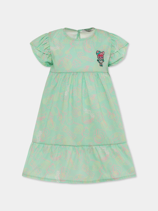 Robe verte pour fille avec poupée