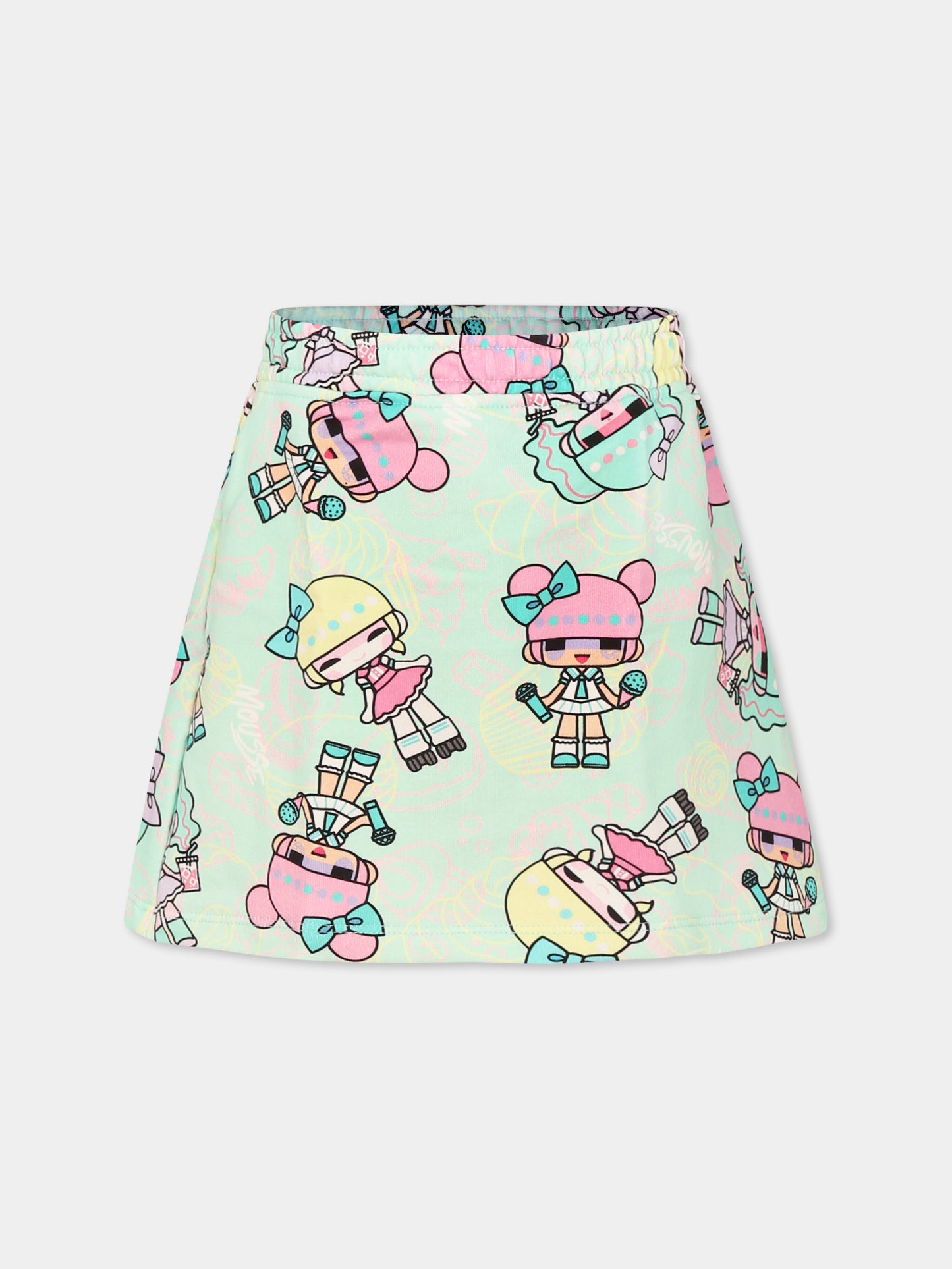 Gonna verde per bambina con bambola,Mousse Kids,SKG374