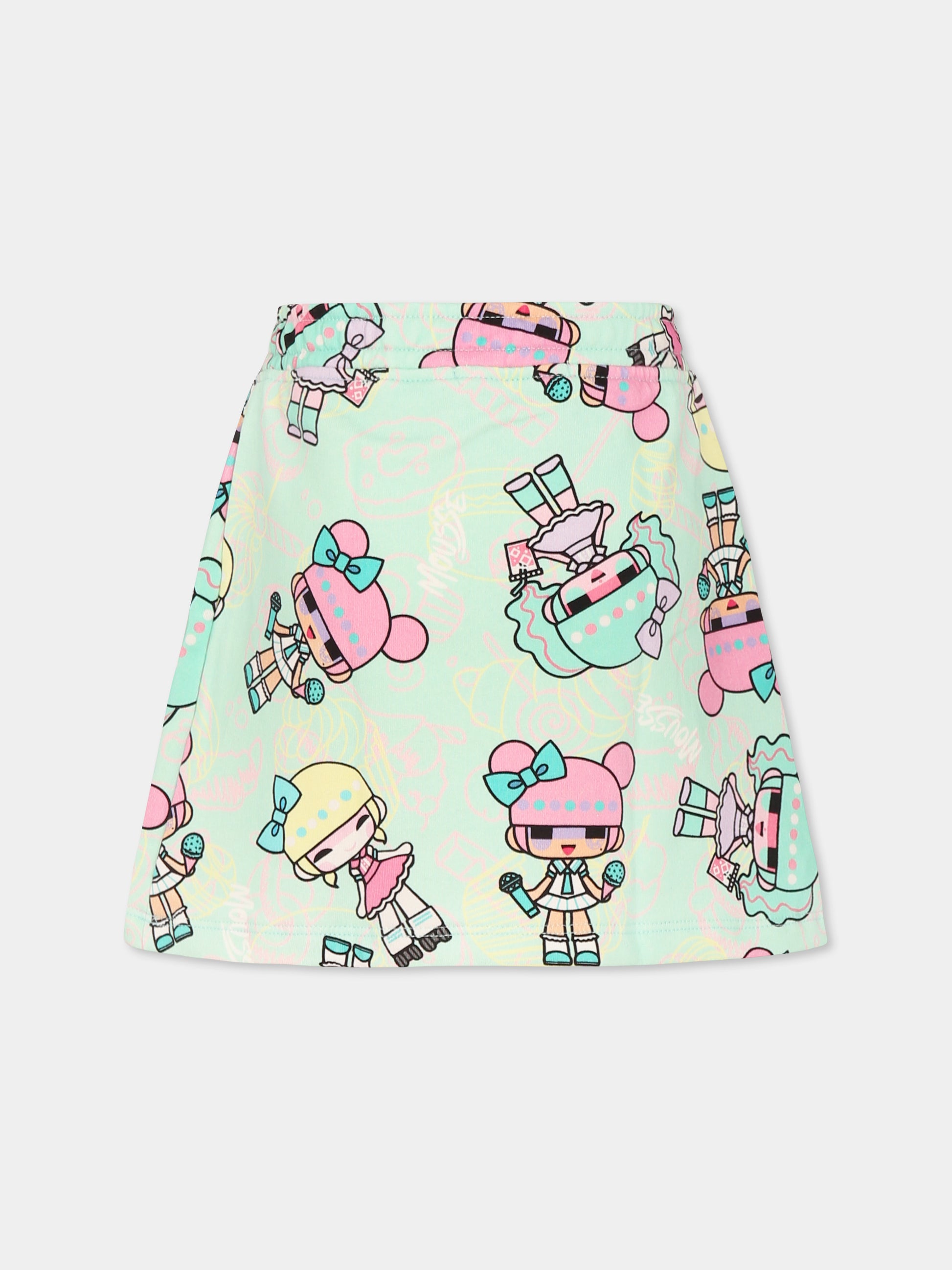 Gonna verde per bambina con bambola,Mousse Kids,SKG374