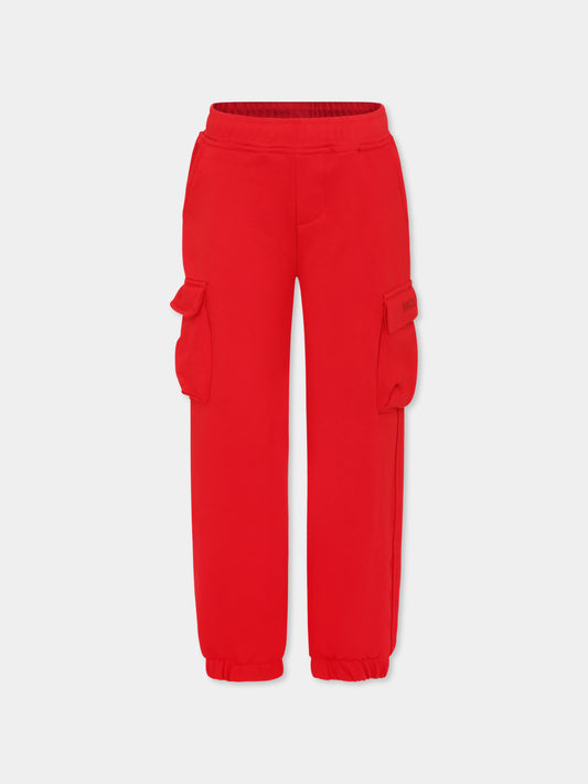 Pantaloni rossi per bambino con logo,Mousse Kids,SKPCRL
