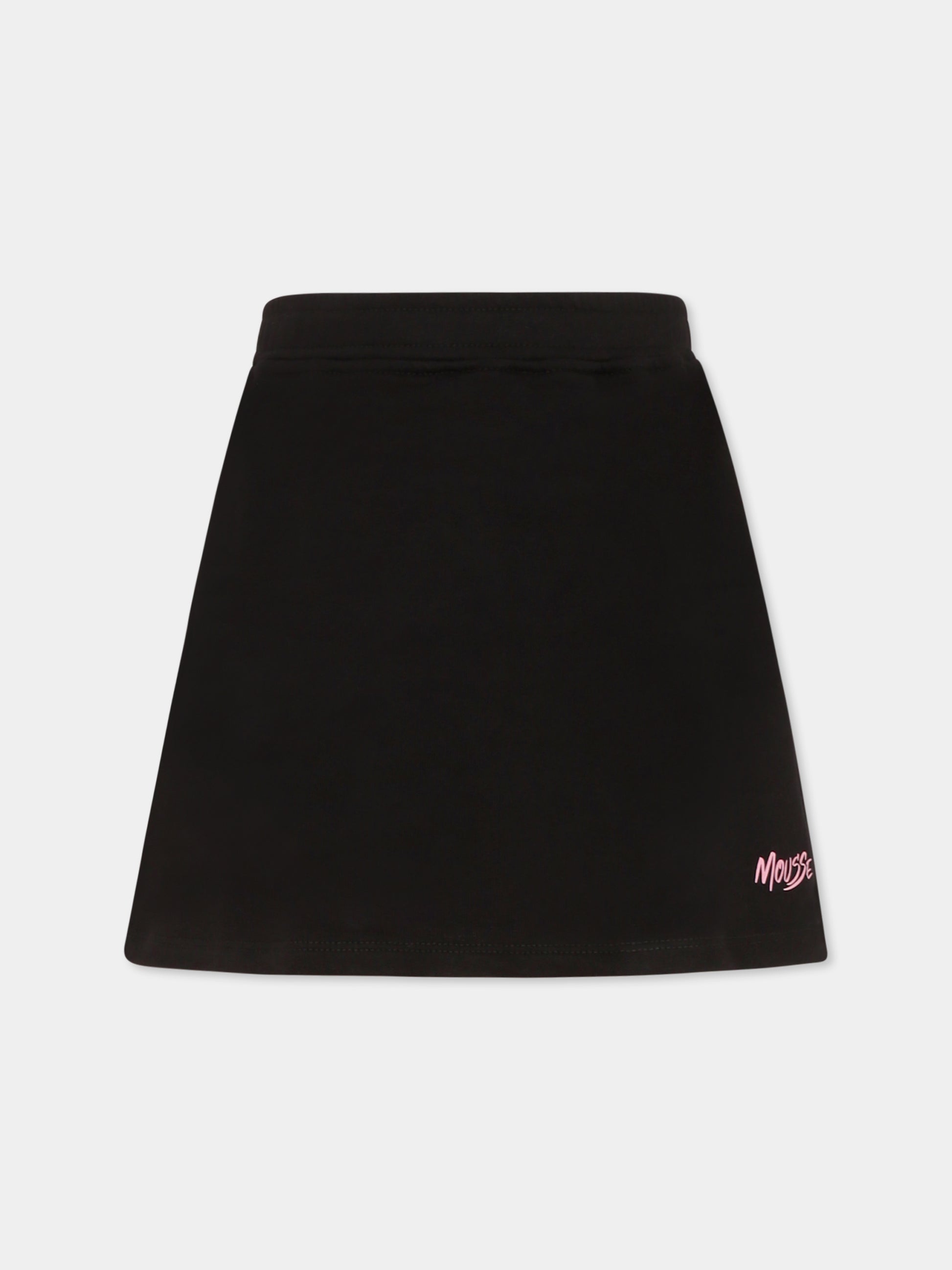 Gonna nera per bambina con logo,Mousse Kids,SKGGB