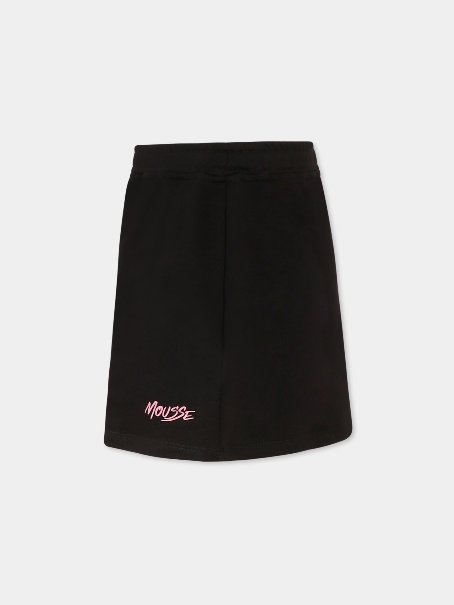 Gonna nera per bambina con logo,Mousse Kids,SKGGB